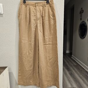 Madewell 8 Womens Harlow Wide Leg Kahki Pant Preppy Casual Boho